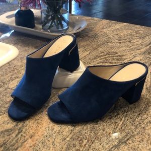 Cole Han suede block heel slides